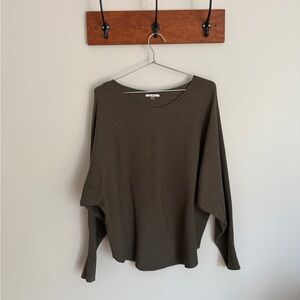 Olive Batwing Oversized Sweater (XL)